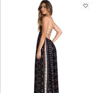 Flamingo Smocked Bandeau Maxi Dress