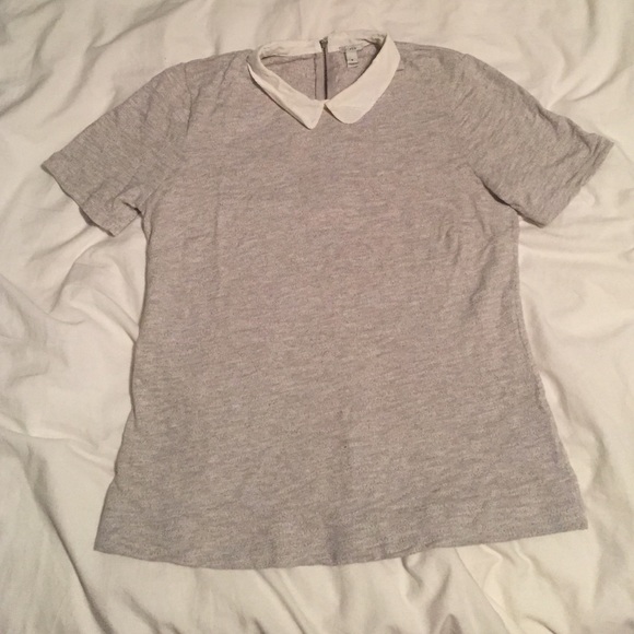 JCrew Grey Colar Top