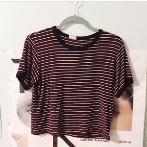 Brandy Melville Burgundy Striped