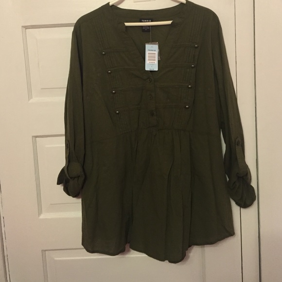 Green military top