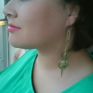 Gold spikes and coin earrings