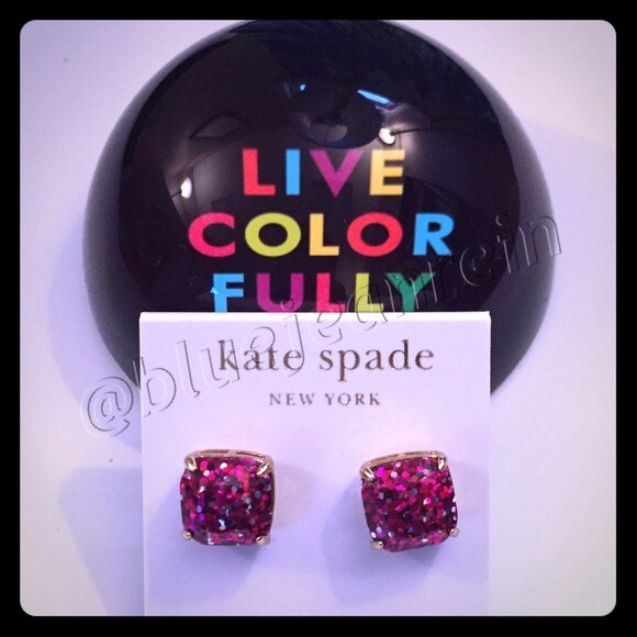 kate spade Jewelry - NWT kate spade Pink Glitter Earrings!