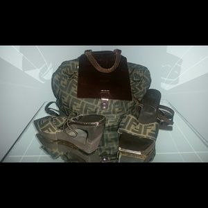 Vintage Fendi backpack only shoes not included..