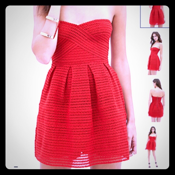 Coiled cord red dress