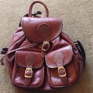 Italian brown leather backpack