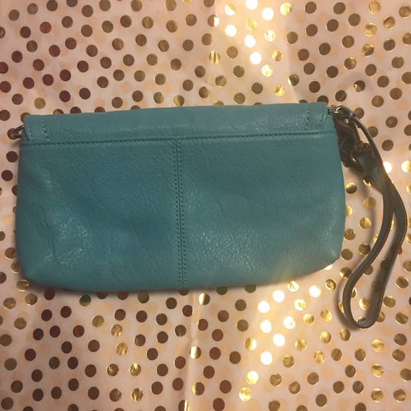 Turquoise coach clutch. Never carried, NWOT - Picture 2 of 2