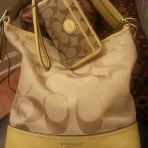 Authentic Coach Signature  handbag & wallet Bundle
