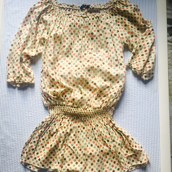 Anthropologie Hanger Polkadot Peplum Shirt Small - Picture 1 of 2