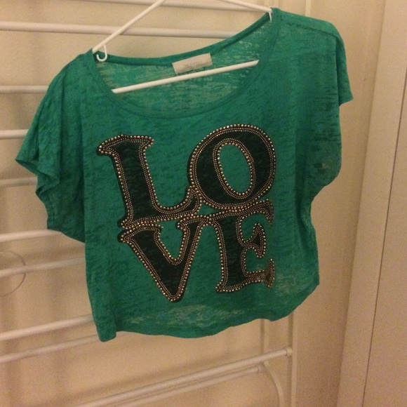Green crop top