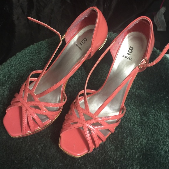 Coral and golden stilettos
