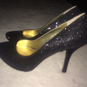 Nina Sparkly Black Heels