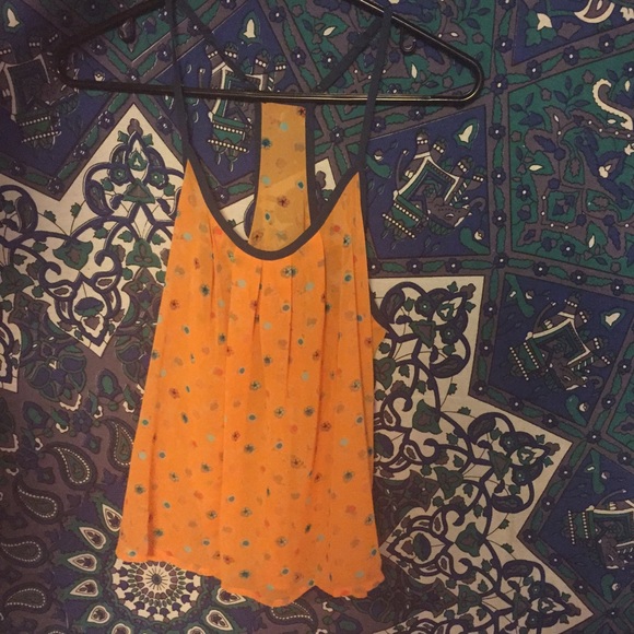 Orange and navy racerback tank - Picture 1 of 2