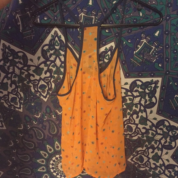 Orange and navy racerback tank - Picture 2 of 2