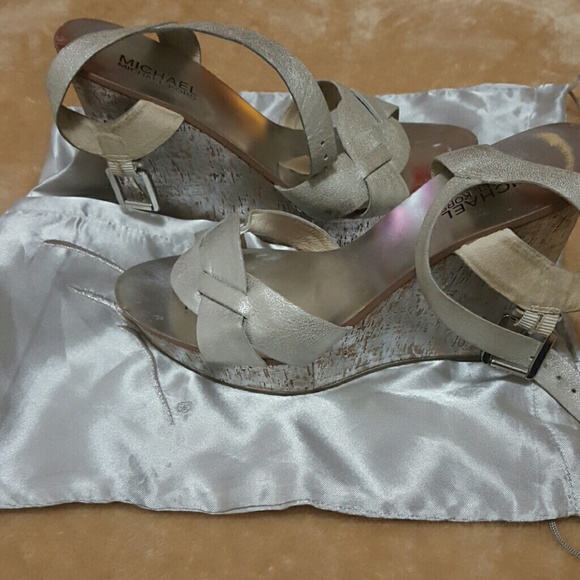 Silver Wedges with cork bottom(Flash sale today!!)