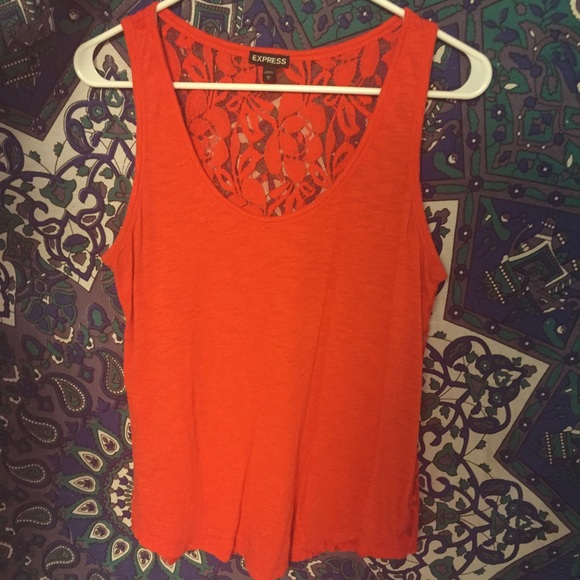 Red express lace back tank - Picture 1 of 2