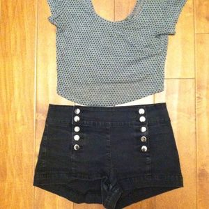 Black high waisted shorts