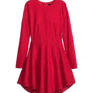 Red lace dress!