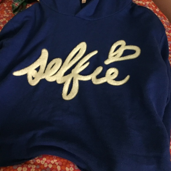 Royal Blue Cropped Selfie Hoodie