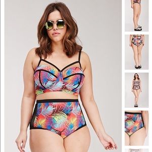 F21 plus high waist swimming suit