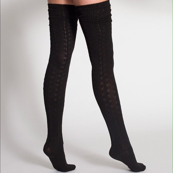 AA Chain link thigh high socks