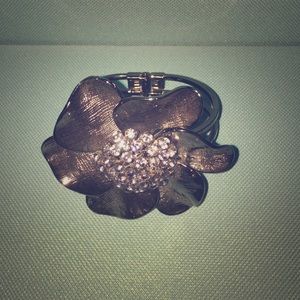 Flower Rhinestone Cuff Bracelet