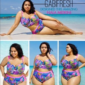 high waist plus swimming suit