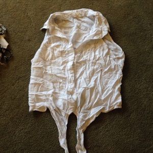 white button up tank