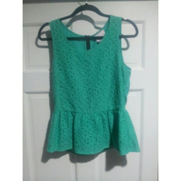Mint green peplum tank top