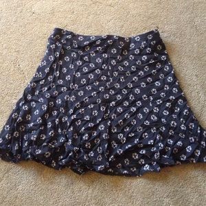 spotted black a-line skirt