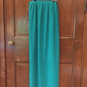 Chiffon Jade green maxi skirt