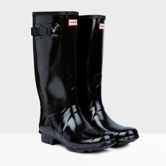 Hunter Huntress Gloss Wider Calf Rain Boots sz9