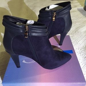 Brand New Indigo Bleu Suede Ankle Boot