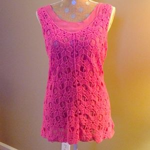 Lacey pink top, size L