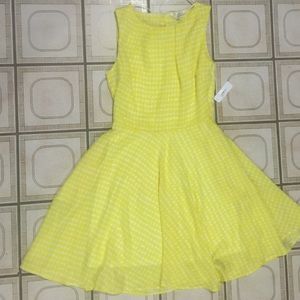 Yellow and white dress