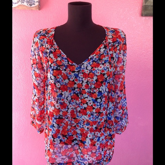 Blue and Orange blouse