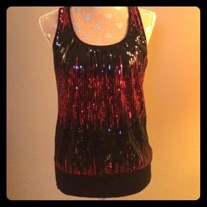 Black & red festive top, size L