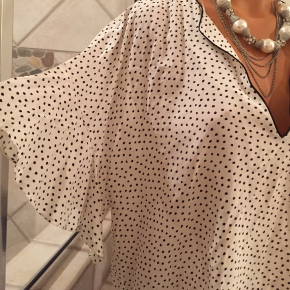 Zara Woman Polka-Dot Blouse Size Medium - Picture 2 of 2