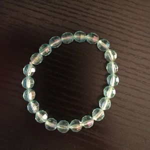 Aqua blue plastic crystal bracelet