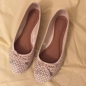 White Perforated Bow Flats