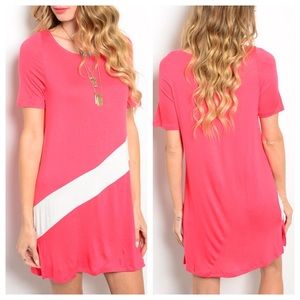Coral and White Dress