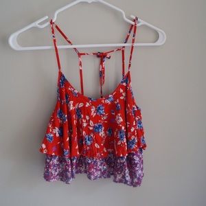 Floral cropped tank
