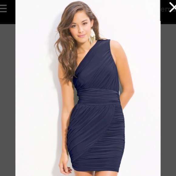 NWT Soprano Navy One-shoulder Ruched bodycon - Picture 4 of 4