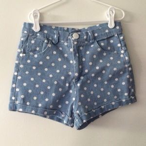 Brandy Melville Polka Dot High Waist Shorts