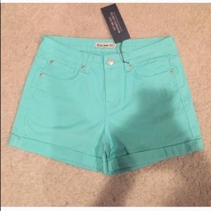 Teal high waisted shorts