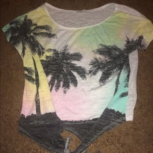 Delia's palm tree tie top