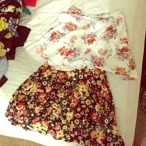 Floral print skater skirts