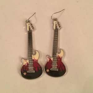 Dangling guitar earrings