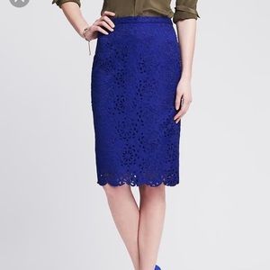 New Black lace skirt/ indigo by Banana Republic