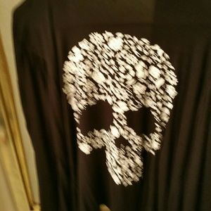 Black cardigan with skull