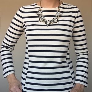 J. Crew black and white striped top